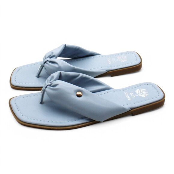 GC Shoes Womens Flat Faux Leather Fashion Sandals Slip on Summer Slides Sandals - Picture 4 of 7